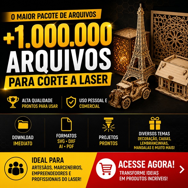 Mega Pack +1000000 de Arquivos para Corte a Laser
