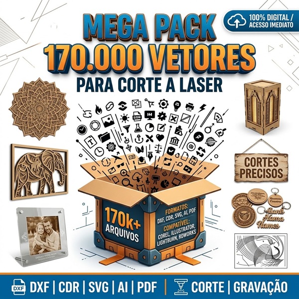 Mega Pack 170.000 Arquivos Vetores Para Corte Laser Mdf
